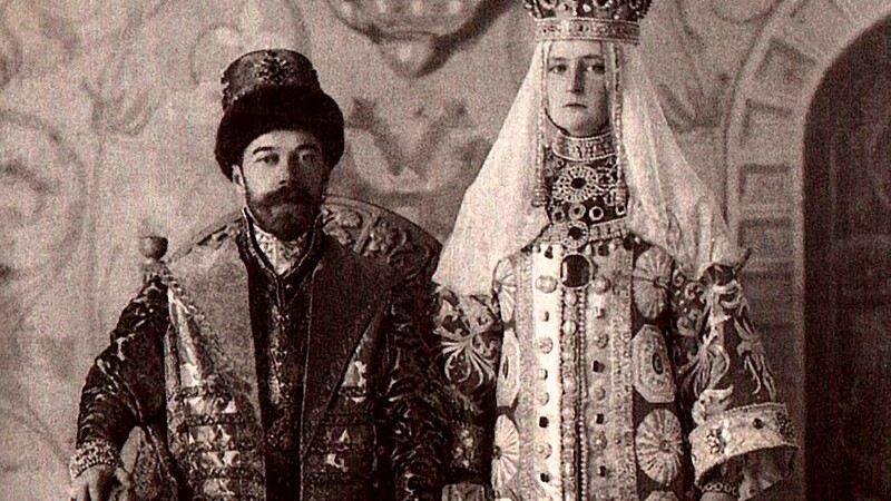 Alexandra Fjodorowna and Nicholas II of Russia in Russian , tags: oman und im - CC BY-SA